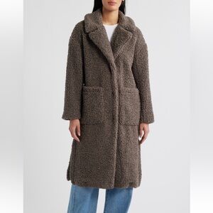 BCBGMaxAzria Cozy Brown Teddy Coat